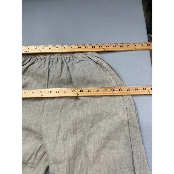 Cut Loose 100% Linen Lantern Pants Womens Small Beige Elastic Waist Made in USA - Picture 11 of 11